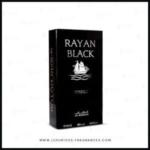 boite Rayan Black de Al-Rehab - Eau de parfum masculine 50 ml