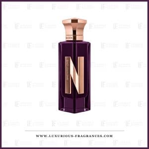 Flakon med Amethyst Love fra Naseem, alkoholfri eau de parfum til både mænd og kvinder, 75 ml, blommefarvet med gyldne og rosa nuancer