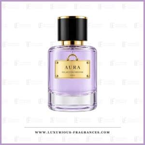 Aura Collection Prestige Paris parfumeekstraktflaske, 50 ml, lilla med forgyldt plade