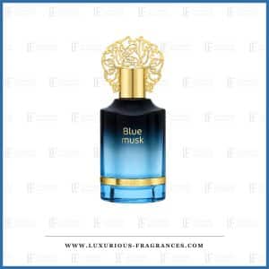 Blå flaske med guldkrone – Blue Musk fra Naseem, alkoholfri eau de parfum til mænd, 55 ml