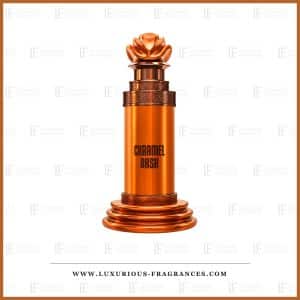 Flakon „Caramel Bash Paris Corner“ Eau de Parfum, 100 ml, kupferfarbene Säule, rosa Verschluss
