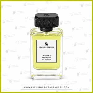 Flakon „Cardamom and Apple“ von Swiss Arabian, Eau de Parfum für Herren, 100 ml, olivgrün-gelber Duft