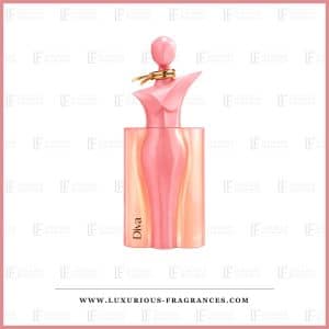 Różowa buteleczka w kształcie popiersia kobiety „Diva” marki Fragrance World, woda perfumowana dla kobiet, 100 ml