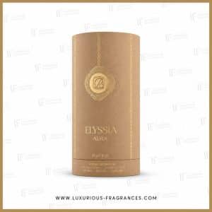 Goldbeige, zylindrische Verpackung von „Elyssia Aura“ von Riiffs, Parfümkonzentrat 100 ml