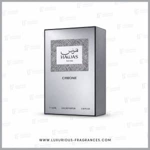 Silberfarbene Verpackung „Hawas Chrome for Him“ von Rasasi, Eau de Parfum 100 ml