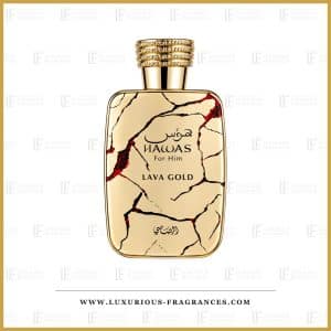 Flacon de Hawas Lava Gold for Him de Rasasi, eau de parfum masculine 100 ml