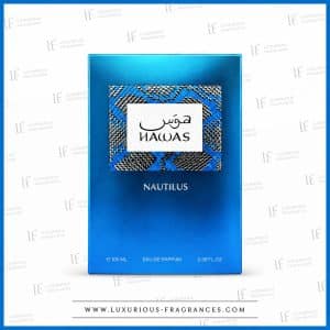Geschenkset „Hawas Nautilus“ von Rasasi, Eau de Parfum für Herren, 100 ml