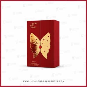 Rotes Geschenkset von Hoor de Riiffs, Parfümkonzentrat 100 ml, goldener Schmetterling
