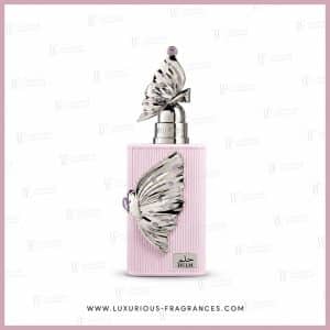 Hulm-Flakon von Riiffs, Parfümkonzentrat für Damen, 100 ml, puderrosa mit silbernen Schmetterlingsstreifen