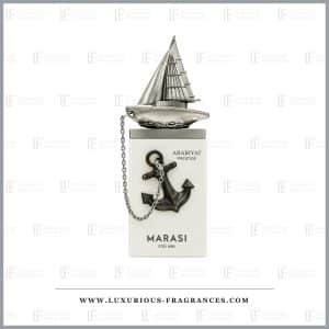 Marasi For Him Arabiyat Prestige Eau de Parfum, 100 ml, weißer Flakon mit silberfarbenem Segelschiff-Verschluss