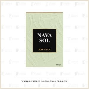 Lysgrøn æske med Nava Sol fra Rayhaan Perfumes, unisex-parfume 100 ml