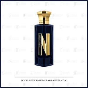 Flakon med »Night of Success« fra Naseem, alkoholfri eau de parfum til både mænd og kvinder, 75 ml, natblå med gulddetaljer