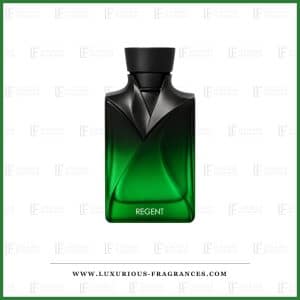 Sort og grøn flakon med »smokinghals« fra Naseems Regent-serie, alkoholfri eau de parfum til mænd, 90 ml