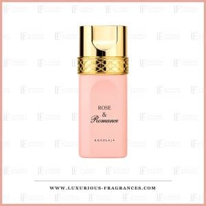Rosa Flakon „Rose et Romance“ von Khadlaj, Eau de Parfum für Damen, 100 ml, mit vergoldetem, durchbrochenem Verschluss
