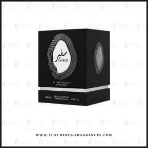 Coffret noir et argent Safeer de Niche Emarati Perfumes, eau de parfum mixte 100 ml