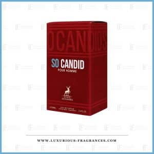Coffret rouge bordeaux de So Candid Pour Homme de Maison Alhambra, eau de parfum masculine 100 ml