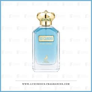 Flacon bleu ciel de So Candid Pour Homme de Maison Alhambra, eau de parfum masculine 100 ml
