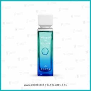 Flasche in Türkis- und Blautönen „Swimming In Summer Intense“ von Assaf, Eau de Parfum für Damen und Herren, 100 ml