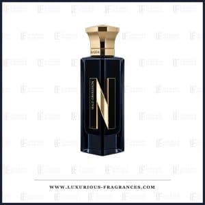 Flakon med Wild Obsession fra Naseem, alkoholfri parfume til både mænd og kvinder, 75 ml, blå-sort med gulddetaljer