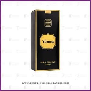Sort og guldfarvet æske med Yumna fra Naseem, alkoholfri eau de parfum til både mænd og kvinder, 80 ml