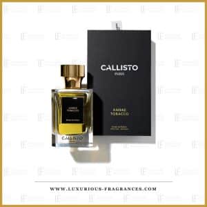 Coffret et flacon dâAmbre Tobacco de Callisto Paris, extrait de parfum 100 ml