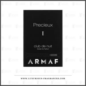 Coffret Club de Nuit Precieux I d Armaf etui noir mat logo Armaf argente 55 ml