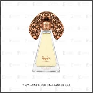 Flacon Ghinwa de Niche Emarati Perfumes eau de parfum 100 ml pyramide de verre eventail cuivre
