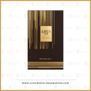 Geschenkset „Karus Gold Absolu“ von Khadlaj, dunkelbraune Schachtel mit goldenen Streifen, Eau de Parfum 100 ml