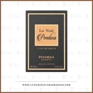 Geschenkset „La Nuit Pendora“ von Pendora Scents, anthrazitfarbene Schachtel mit beige-rosa Kartusche, Eau de Parfum 100 ml