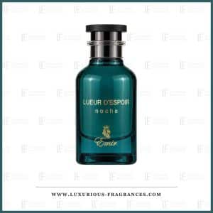 Flakon „Lueur d’Espoir Noche de Emir“, Eau de Parfum für Damen und Herren, 100 ml, petrolgrünes Glas mit vergoldetem Löwen