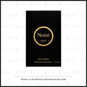 Coffret du parfum Noire d'Arabiyat Prestige, etui noir mat au grand cercle dore