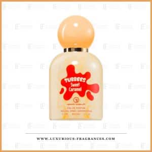 Flakon des Parfüms „Sweet Caramel“ von Tubbees, Eau de Parfum für Damen und Herren, 50 ml