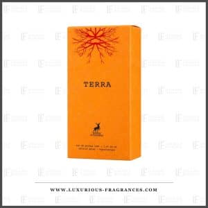 Terra-Set von Maison Alhambra, orangefarbenes Etui mit rotem Wurzelmuster, 50 ml