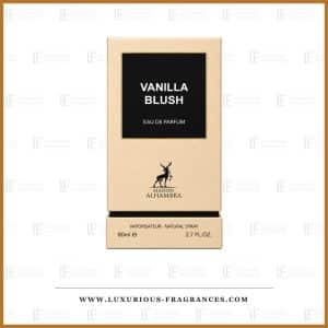 Vanilla Blush-Geschenkset von Maison Alhambra, sandbeige Schachtel mit schwarzem Einsatz, Eau de Parfum 80 ml
