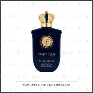 Yacht Club-Flakon von Gulf Orchid, Eau de Parfum, 100 ml, nachtblau, mit vergoldetem Kronenverschluss